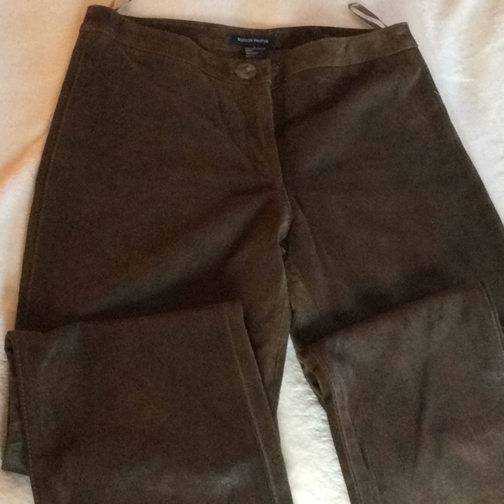 Boston Proper Distressed Genuine Leather Pants